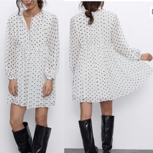 Zara Black and White Polka Dot Dress